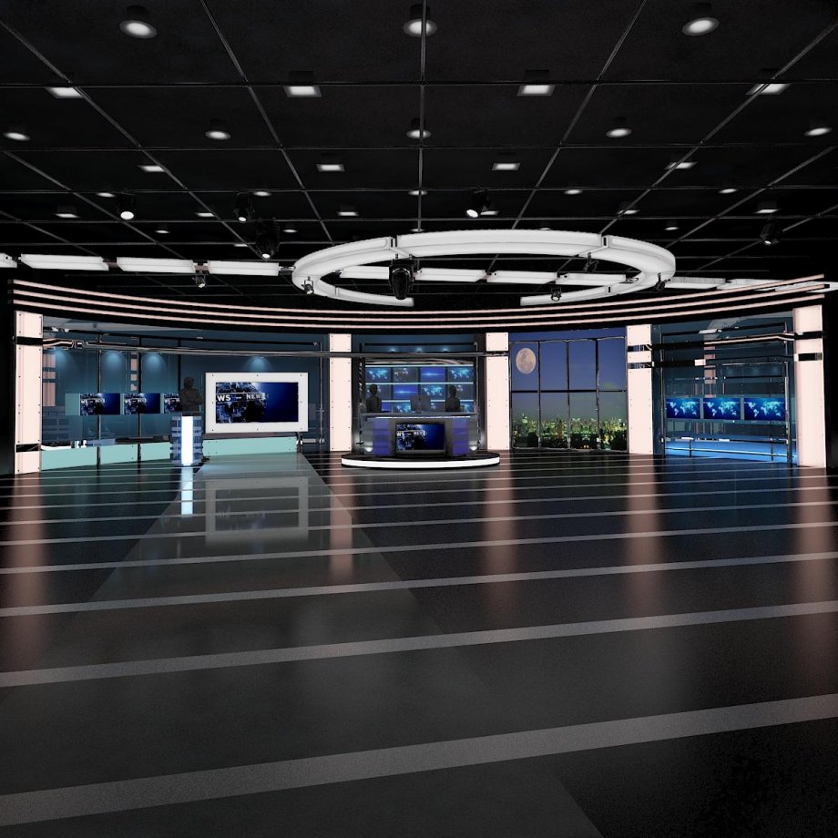 Virtual tv studio set 3d model